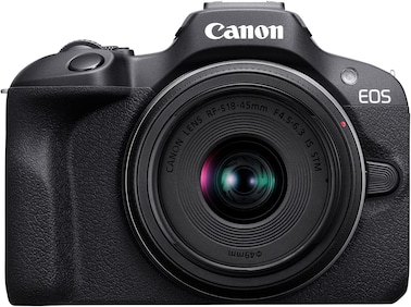 Canon EOS R100 RF-S18-45mm F4.5-6.3 IS STM &amp; RF-S55-210mm F5-7.1 IS STM Lens Kit, Mirrorless Camera, RF Mount, 24.1 MP, Continuous Shooting, Full HD Video, 4K, Lightweight, Wi-Fi, Content Creation
