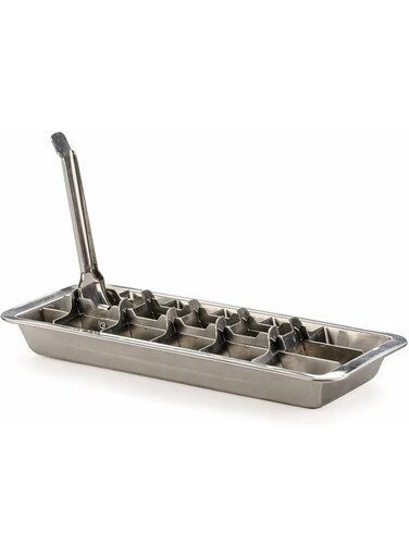 Cube Tray   18/8 Stainless Steel   18 Slot Ice Cube Tray   Easy Release Handle