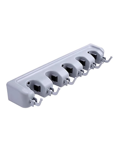 Mop And Broom Tool Holder Organizer, T56 Multipurpose Wall Mounted Non Slide Storage Hooks Racks And Towels, Keys, Tools Hanger Include Screws For Indoor, Kitchen Garden, Bathroom And Garage