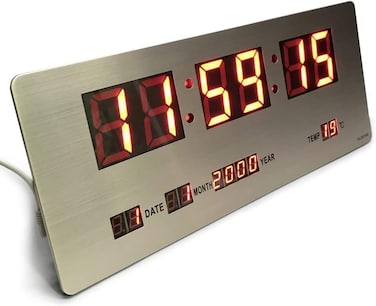 كروني ساعة حائط او مكتب باضاءة LED رقمية Tl-3515A، 36 سم