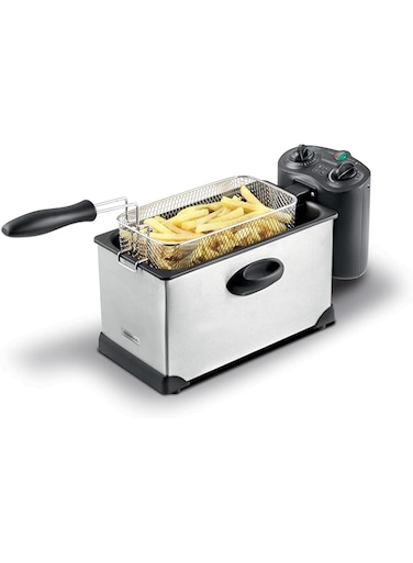 KENWOOD Deep Fryer 3L 2000W with View Window and Stainless Steel Lid for Home, Kitchen and Restaurants DFM50 Silver/Black