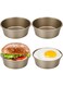 Azonee 4Pcs Round Baking Tray Cake Moulds, 4'' Cake Tin Ramekins for Air Fryer, Aluminum Layer Cake Carbon DIY Home Baking Mold Too for Fried Egg Muffin Sandwiches, Household Kitchen Cooking Tool