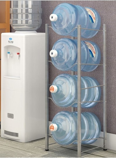 Water Bottle Holder Cooler Jug Rack 4 Ties,5 Gallon Water Bottle Storage Rack Detachable Heavy Duty Chrome Water Bottle Cabby Rack Caddy Carrier