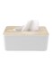 Rectangle Shaped Tissue Box White/Beige 23x13x10cm