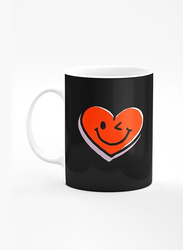 Designer Printed Coffee Mug with Heavy Duty Handle 11oz Ceramic Personalised Gift Mugs Cup [Microwave Safe &amp; Dishwasher Proof] - Winking Heart