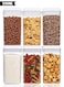 Airtight Food Storage Containers Set with Lock Lids Pantry Organization Plastic Storage Jar Storage Tank for Cereal Coffee Sugar Moisture Proof BPA Free &amp; Stackable Design (6PCS 1200ml)