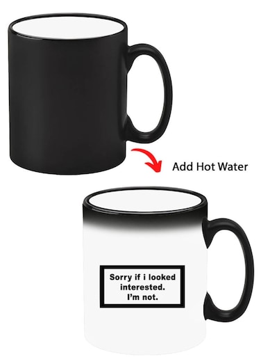 Color Changing Heat Sensitive Ceramic Mug, Image Revealed When HOT Liquid is Added! I am not black