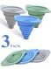 of 3 Kitchen Funnels, Funnels for Filling Bottles, Collapsible Silicone Funnel, Small Funnels for Filling Small Bottles