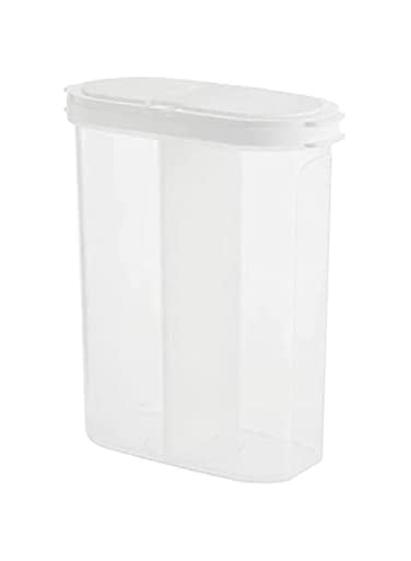 JANNAH 1pc Two Compartment Storage Container Multipurpose Moisture-proof Food Sealed Box With Lid Reusable Large Capacity (White)