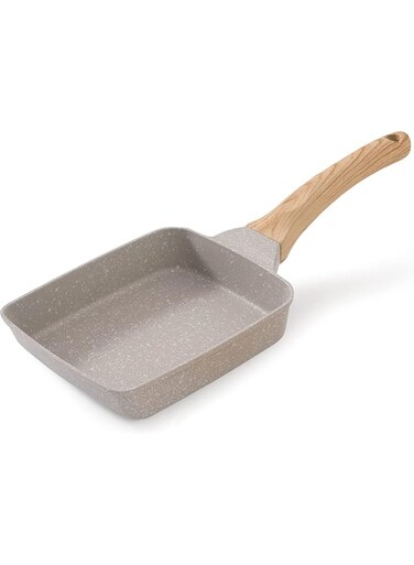 Moonmen Japanese Omelette Pan Egg Pan, Tamagoyaki Nonstick Egg Frying Pan, Healthy Granite Egg Skillet for Breakfast, PFOA &amp; PTFEs Free, Suitable For Gas Stove &amp; Induction Cookware, 7x6 inch (White)