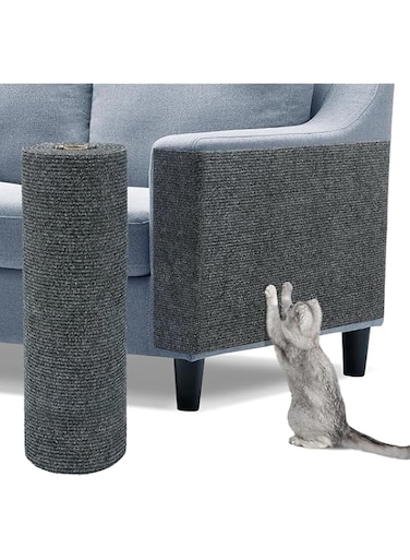 TOYBY Cat Scratch Mat Sofa Protector,78.7x14.6 Inch DIY Climbing Cat Scratcher Couch Protector,Self-Adhesive Cat Scratching Mat Cat Furniture Protector for Couch &amp; Carpets &amp; Sofas (Grey)