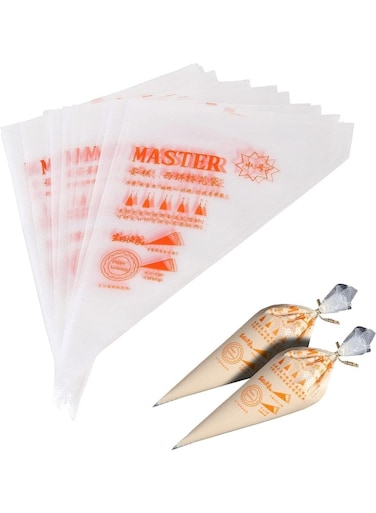 100pcs Thickened Disposable Anti-Burst Piping Bags, Cake Cream Pastry Bag, Dessert Biscuit Piping Bag, Household Baking Tool, Cake Decorating Tools 37cm*23cm