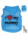 PETSARY Cotton Dog Tee Shirt Sleeveless Vest Apparel   I Love My Mommy Printed Summer Lightweight Pet T-Shirts   Soft Costume Outfit for Recovery Suit   Chihuahua Yorkies Bulldog Clothes Small, Blue