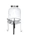 Orchid 4 Litre Glass Beverage Dispenser With Stand,/ Beer Dispenser with Tap &amp; Air Tight Lid/Cocktail Barrel with Water Faucet/Cold Water Pitcher for Detox Water, Lemonade - 4 Litre