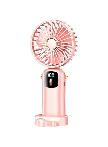 LBOYLOVE&reg; Portable Fan,Mini Fan,Hand Fan USB Rechargeable with 100 level Speeds, Foldable Desk Desktop Fans with LED Display for Home Office Bedroom Outdoor Travel (Pink)