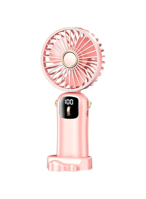 LBOYLOVE&reg; Portable Fan,Mini Fan,Hand Fan USB Rechargeable with 100 level Speeds, Foldable Desk Desktop Fans with LED Display for Home Office Bedroom Outdoor Travel (Pink)