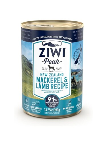 ZiwiPeak Dog Tin Mackerel &amp; Lamb 390G