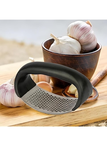 SMART99 Stainless Steel Professional Garlic Chopper tool and Crusher Garlic Squeezer,Garlic Presses Cooking Gadgets (Silver Black) size &lrm;10 x 7 x 5 cm;60 Grams