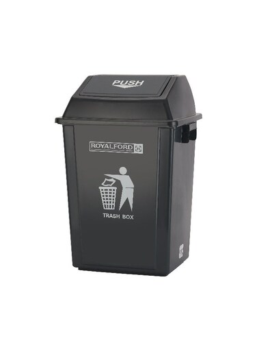 60L Dustbin- RF12400  Push Lid for Waste Disposal, Trash Can for Trash Can for Hospitals, Restaurants, Societies, Parks, Malls, Etc.  Premium Quality Plastic Bin and Push Lid  Black
