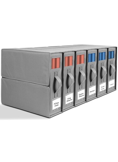 Foldable Oxford Fabric Storage Organizer Box Set - Sturdy Clear Containers for Bedding, Clothes, Blankets with Handles - Breathable, Moisture-Proof Closet Bags , 38x32x11.5cm