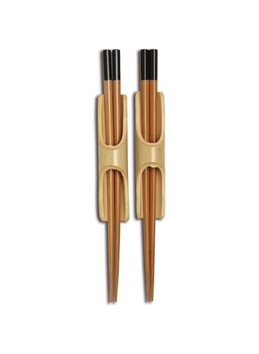 Joyce Chen Burnished Bamboo Chopsks+B Holder (2 prs) 9.25