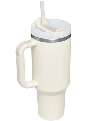 40oz Insulated Mug with Handle and Straw Lid Reusable Vacuum Mug Leak Proof Lid