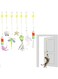 SAHENITEANA 7 PCS Cat Plush Toys,Feather Cat Games,Interactive Cat Feather Teaser Toys,Retractable Cat Self Play,Hanging Indoor Kitten Play Chase Fun Toys,Pet Toy Kitten Toys