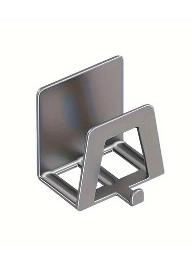 1pc Contemporary Self-Adhesive Sink Storage Rack Hook, Metal Kitchen Organizer For Sponge And Soap, Carbon Steel Drainage Wall Hanging Shelf For Sink Decor And Space Saving