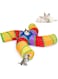 EGETOTA Cat Tunnel, 4 Way S Shape Collapsible Tube with Interactive Ball &amp; Storage Bag, Pet Toys for Small Pets, Cat, Puppy, Kitty, Kitten, Rabbit (Rainbow)