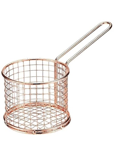 Harmony Small Round Basket With Red Copper Plated Handle