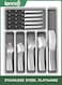 49-Piece Silverware Set with Organizer, Heavy Duty Stainless Steel Flatware for 8, Cutlery Utensil Sets with Steak Knives, Rust-proof, Mirror Polished, Dishwasher Safe