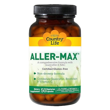 Country Life Aller-Max Vegetarian Capsule With Quercetin, Bromelain &amp; Vitamin C, Pack of 50's