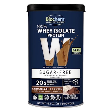 Biochem Sugar-Free 100% Whey Isolate Protein Powder - Chocolate Flavor 355g