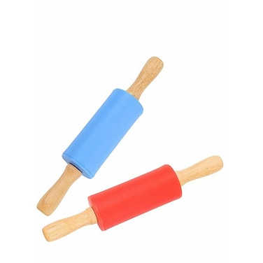 9 Inch Mini Rolling Pin, 2 Pcs Kids Rolling Pin Small Rolling Pin Handle Rolling Pin for Home Kitchen Children Cake