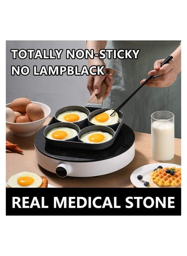 egg pan, medical stone non-stick frying pan, compatible with all heat sources (3-inch eggs)