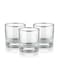 Set of 3 Short Silver Rim Tumblers Glass Double Old Fashioned Rocks Glass 300ML, Made In Turkey