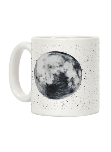 Moon Printed Coffee Mug White