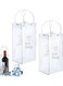 Bottle Cooler Ice Bag &acirc;&euro;&ldquo; Pack of 2 Transparent PVC Drink Cooler Sleeve &acirc;&euro;&ldquo; Leak-Proof Beverage Chiller with Handle &acirc;&euro;&ldquo; Portable Reusable Cooling Bag for Water, Juice, Soda, and Soft Drinks