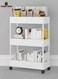 Slim Storage Cart with Wheels - 3 Tier Bathroom Organizers and Storage Cart - Rolling Carts for Bathroom, Kitchen, Narrow Space, Laundry Room,White