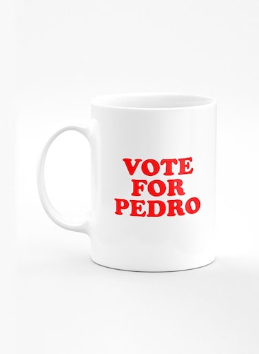 Designer Printed Coffee Mug with Heavy Duty Handle 11oz Ceramic Personalised Gift Mugs Cup [Microwave Safe &amp; Dishwasher Proof] - Vote for Pedro