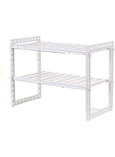 2 Tiers Expandable Stainless Steel Kitchen Storage