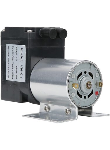 DAUB DC 12V/24V Mini Vacuum Pump, 10W 15L/min Electric Portable Air Pump with Holder, Negative Pressure Suction Pumping Air Compressor Diaphragm Pump for DIY Projects &amp; Gas Analysis Sampling(24V)