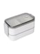Double Layer Sleek Design Airtight Lunch Box Stainless Steel Leak Proof Compartment Food Container for Kids Adults 21.5x11.5x10.5 cm
