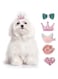 TERRIFI Handmade Small Dog Hair Clips - 5 Pcs Cute Bow Flower Crown Hairpins, Perfect for Parties, Birthdays, Grooming - Durable &amp; Skin-Friendly, Pink
