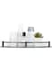 Halyuhn Glass Corner Shower Caddy Wall Mounted, Clear Bathroom Corner Shower Shelf with 6MM Thick Tempered Glass, Black Stainless Steel Corner Shower Organzier for Bathroom (1 Pcs)