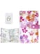 KASTWAVE Jewelry Storage Book, PVC Transparent Card Holder Rings Necklace Earring Organizer Travel, Cute Jewelry Organizer Book with 120 Pockets + 100 Pcs Small Jewelry Storage Bags (Pink flower)
