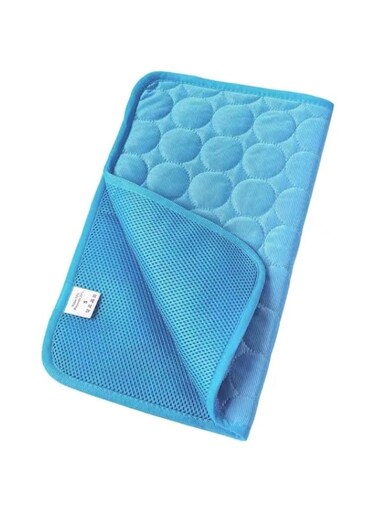 Pet Cooling Mat, Foldable Gel Ice Pad for Dogs and Cats, Summer Heat Relief (Blue, Medium(60 * 50CM))
