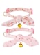 Gosknor 2pcs Cotton Bowtie Cat Collar with Bell, Breakaway Bow Tie Kitten Collars Adjustable Cherry &amp; Pink Heart Cat Collar for Female Cats