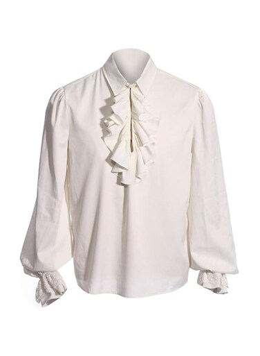 Bbalizko Mens Pirate Shirt Ruffle Victorian Renaissance Steampunk Vampire Poet Shirts Gothic Medieval Costume