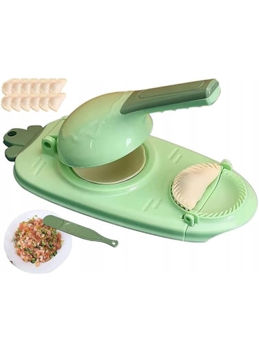 Timber Kitchen 2-in-1 Dumpling Maker Machine, Dumpling Skin Shape Manual Dough Press Dumpling Green